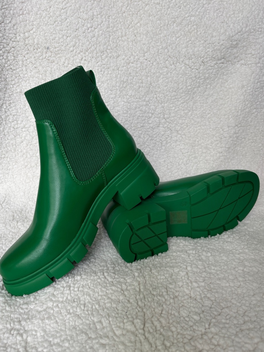 REDTAG Chunky Emerald Green Chelsea Ankle Boots